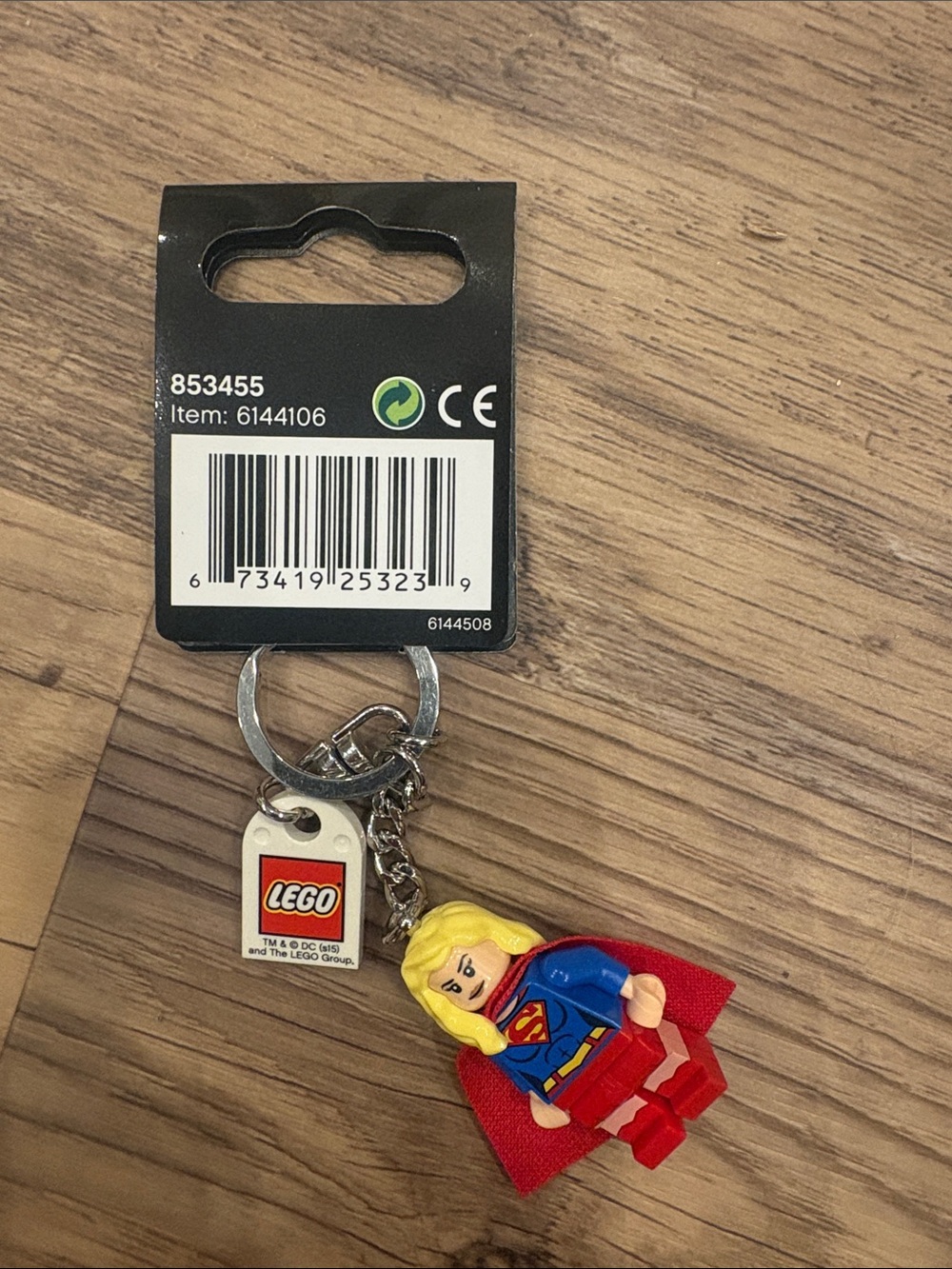 TWO Lego Supergirl Keychain - Blue, Red, Yellow - Picture 3 of 4